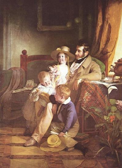 Friedrich von Amerling Portrat des Rudolf von Arthaber und seiner Kinder Sweden oil painting art